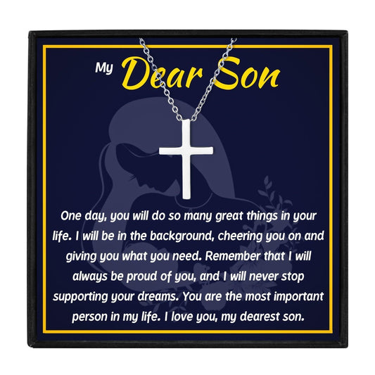 To My Son Love Mom Necklace Gifts From Mommy in 2023 | To My Son Love Mom Necklace Gifts From Mommy - undefined | cross necklace for son, mother and son necklace, mother son necklaces, son necklace, son necklace from mom, to my son necklace | From Hunny Life | hunnylife.com