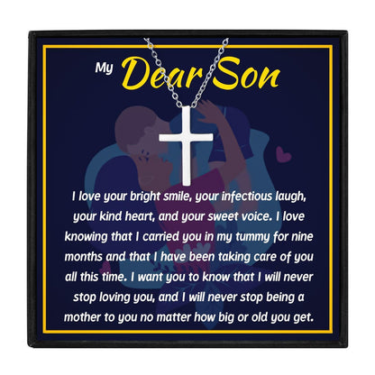 To My Son Necklace Gift From Love Mom in 2023 | To My Son Necklace Gift From Love Mom - undefined | cross necklace for son, mother and son necklace, mother son necklaces, son necklace, son necklace from mom, to my son necklace | From Hunny Life | hunnylife.com
