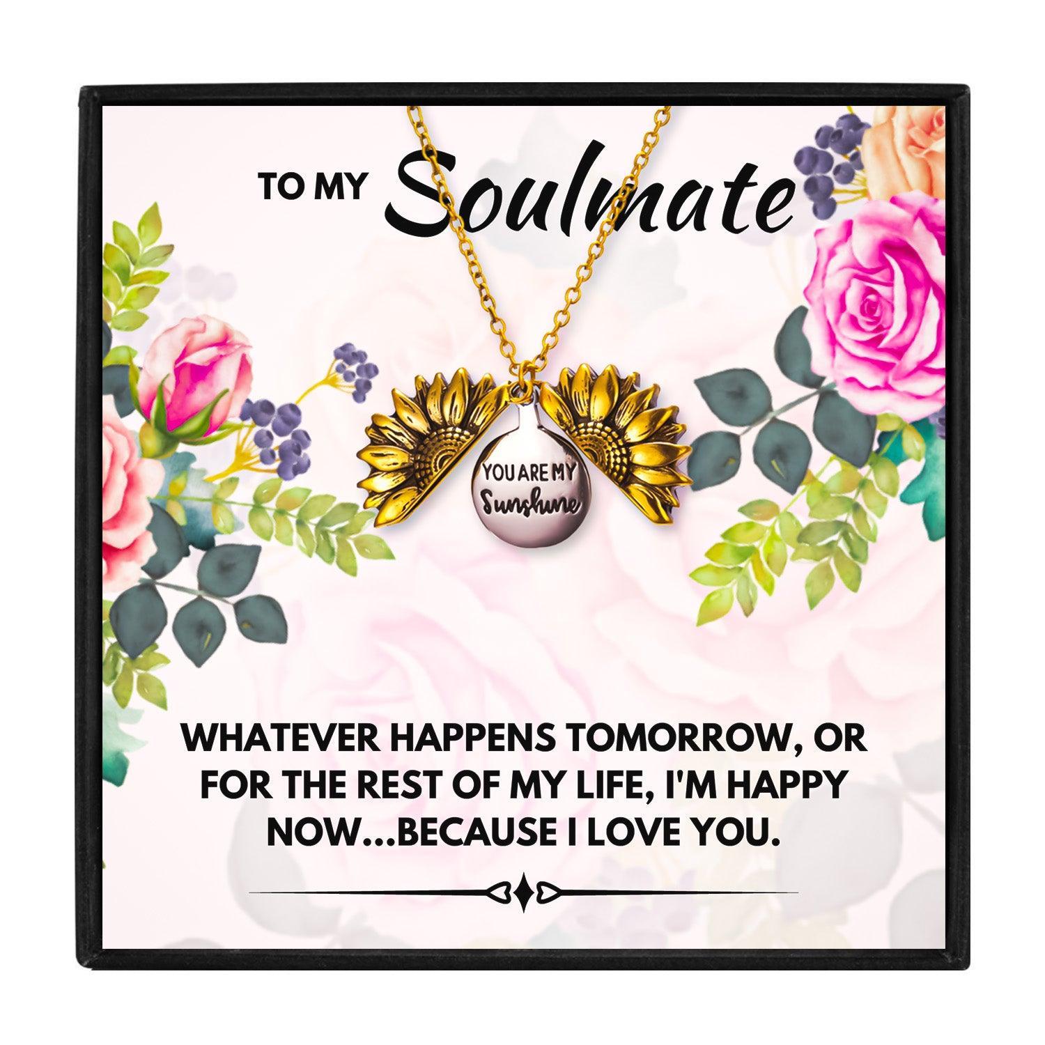 To My Soulmate Necklace Gift For Her in 2023 | To My Soulmate Necklace Gift For Her - undefined | Meaningful Soulmate gift, soulmate gift ideas, soulmate necklace, Sunflower Necklaces, to my soulmate necklace | From Hunny Life | hunnylife.com