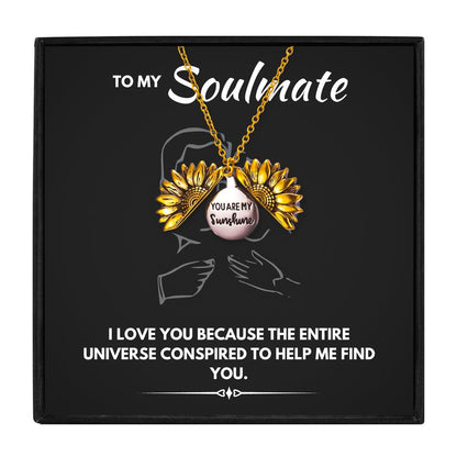 To My Soulmate Necklace Gift Set for Christmas 2023 | To My Soulmate Necklace Gift Set - undefined | Meaningful Soulmate gift, soulmate gift ideas, soulmate necklace, Sunflower Necklaces, to my soulmate necklace | From Hunny Life | hunnylife.com