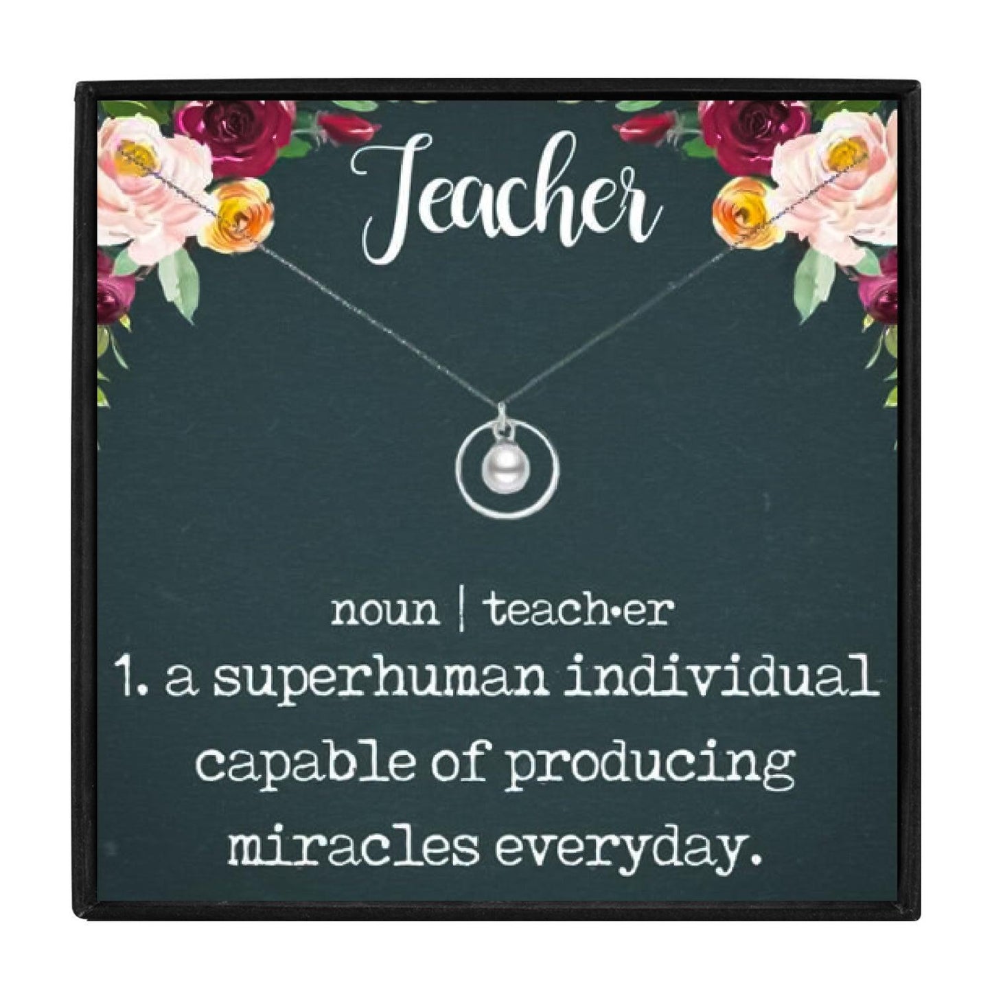 To My Teacher Appreciation Necklace Gift Set in 2023 | To My Teacher Appreciation Necklace Gift Set - undefined | Circle Pendant Choker Necklaces For Teacher, gift for teacher, teacher gift, teacher gift ideas | From Hunny Life | hunnylife.com