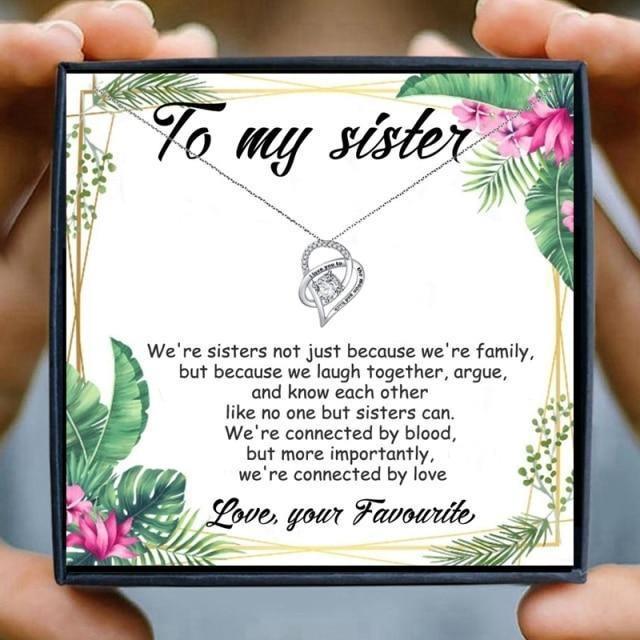 To My Unbiological Sister Gift Necklace Set in 2023 | To My Unbiological Sister Gift Necklace Set - undefined | Gifts for Sister, Necklace For Women, Necklace Gifts for Sister, unbiological sister necklace | From Hunny Life | hunnylife.com