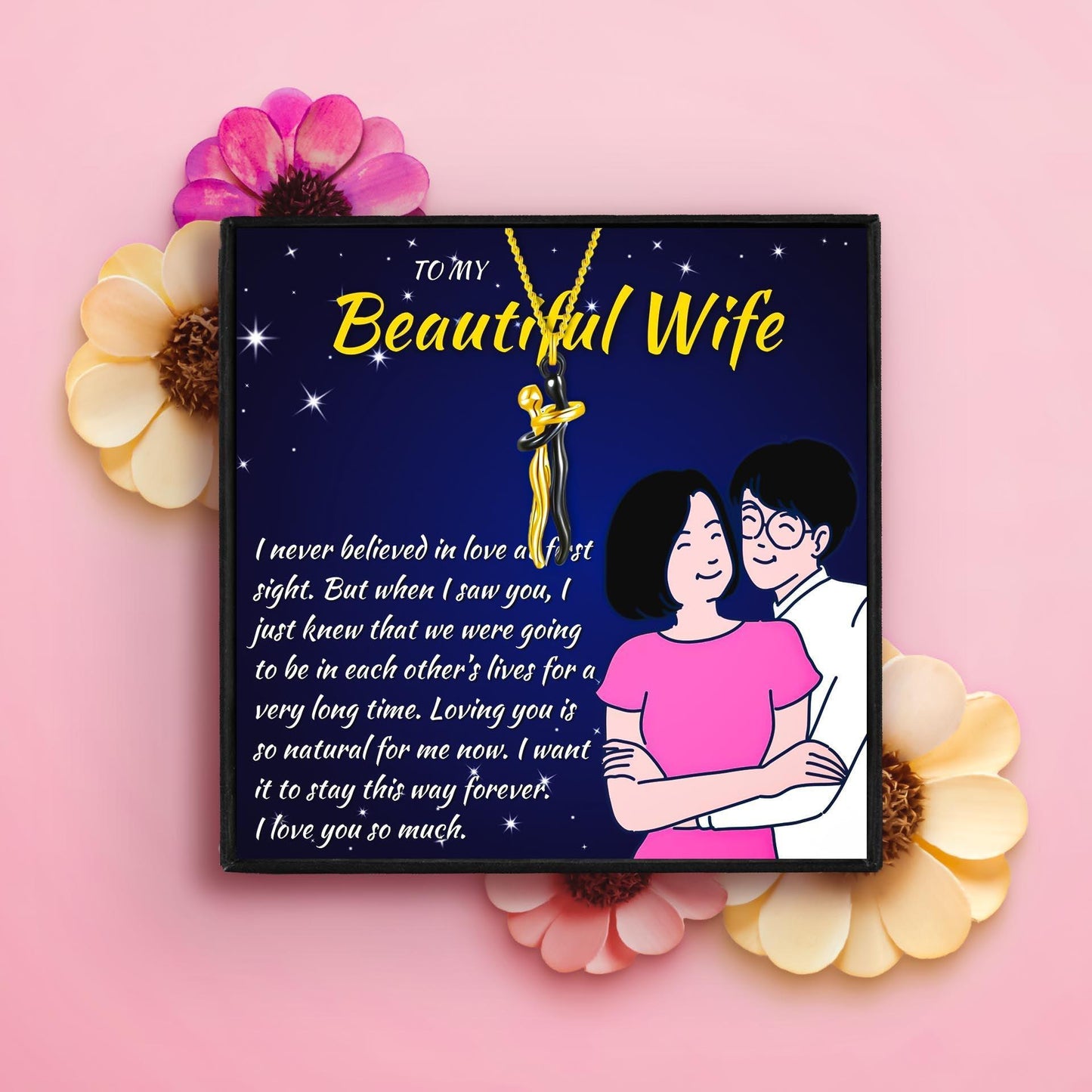 To My Wife Hug Necklace Gift Set in 2023 | To My Wife Hug Necklace Gift Set - undefined | Couple Necklace, hug and kisses necklace, Hug Necklace, to my wife necklace, wife necklace | From Hunny Life | hunnylife.com