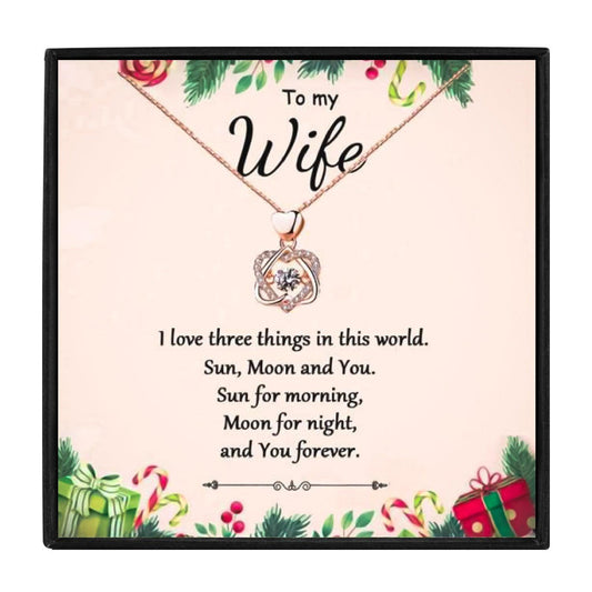 To My Wonderful Wife Rose Gold Love knot Necklace in 2023 | To My Wonderful Wife Rose Gold Love knot Necklace - undefined | Future Wife Necklace, Necklaces for My Wife, Rose Gold Necklaces for My Wife, to my wife necklace, Wife Jewelry Gift Set | From Hunny Life | hunnylife.com