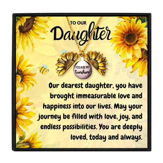 To Our Daughter Sunflower Necklace in 2023 | To Our Daughter Sunflower Necklace - undefined | daughter gift ideas, Daughter Necklace, Meaningful Daughter Necklaces, Mother Daughter Necklace, To my daughter necklace, To my daughter necklace from mom | From Hunny Life | hunnylife.com