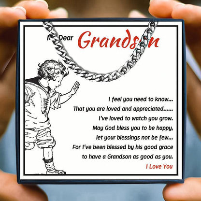 To Our Grandson Necklace From Grandma And Grandpa in 2023 | To Our Grandson Necklace From Grandma And Grandpa - undefined | birthday gift grandson, grandson gift, grandson necklace, To my Grandson Gift Necklace | From Hunny Life | hunnylife.com