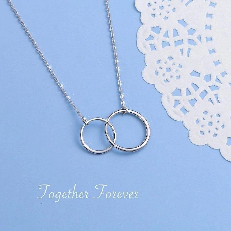 Two Interlocking Infinity Double Circles necklace mother and daughter for Christmas 2023 | Two Interlocking Infinity Double Circles necklace mother and daughter - undefined | mother daughter Double Circles necklace, Mother Daughter Necklace | From Hunny Life | hunnylife.com