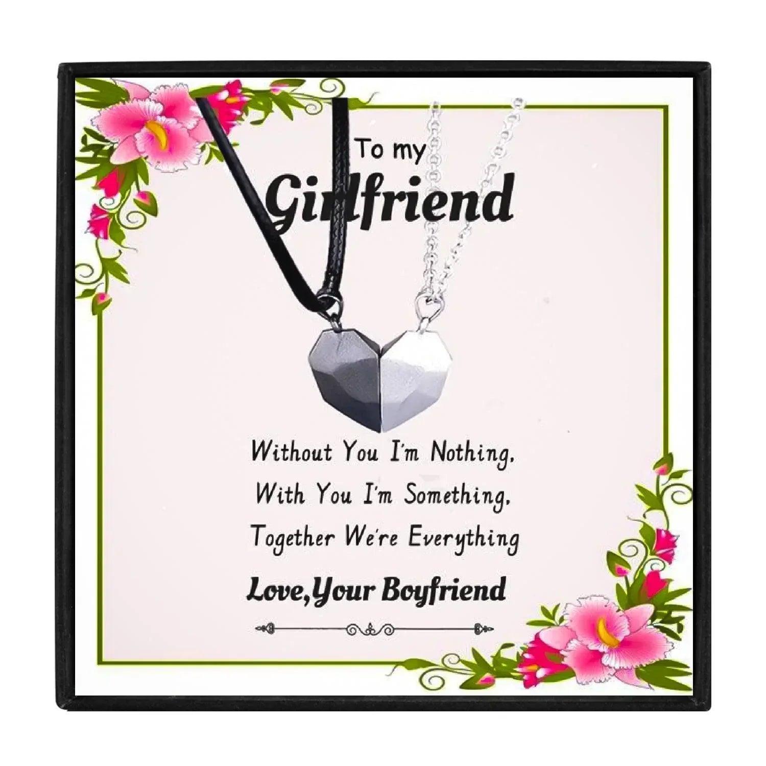 Two Piece Couple Necklace To My Girlfriend in 2023 | Two Piece Couple Necklace To My Girlfriend - undefined | gift, gift ideas, Magnetic Couple Necklace, necklace | From Hunny Life | hunnylife.com