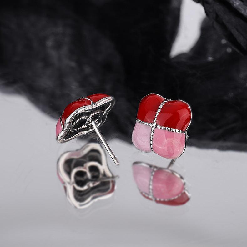 Unique Design Gift Box Color Gradual Red Earrings in 2023 | Unique Design Gift Box Color Gradual Red Earrings - undefined | 925 Sterling Silver Vintage Earrings, Creative Cute Earrings, Gift Box Color Gradual Red Earrings, S925 Sterling Silver Earrings | From Hunny Life | hunnylife.com