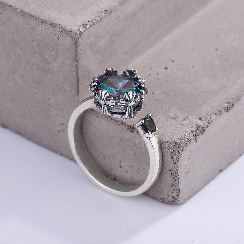 Unique Vintage Crow Iris Cross Flower Crown Ring for Christmas 2023 | Unique Vintage Crow Iris Cross Flower Crown Ring - undefined | Cross Flower Crown Ring, cute ring, Full Diamond Ring, S925 Silver Vintage Cute Ring, Sterling Silver s925 cute Ring, Unique Vintage Crow Ring | From Hunny Life | hunnylife.com