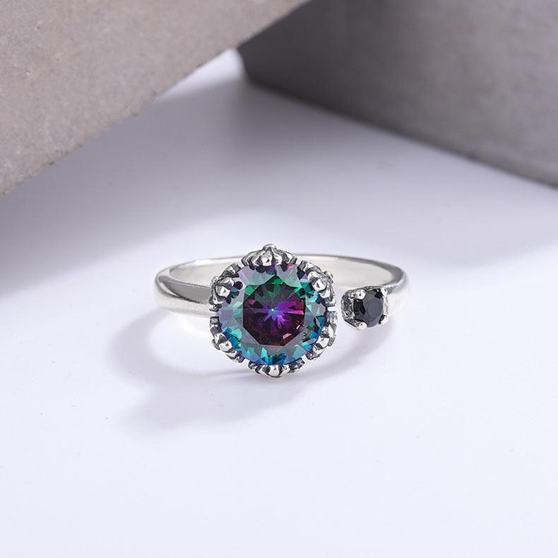 Unique Vintage Crow Iris Cross Flower Crown Ring in 2023 | Unique Vintage Crow Iris Cross Flower Crown Ring - undefined | Cross Flower Crown Ring, cute ring, Full Diamond Ring, S925 Silver Vintage Cute Ring, Sterling Silver s925 cute Ring, Unique Vintage Crow Ring | From Hunny Life | hunnylife.com