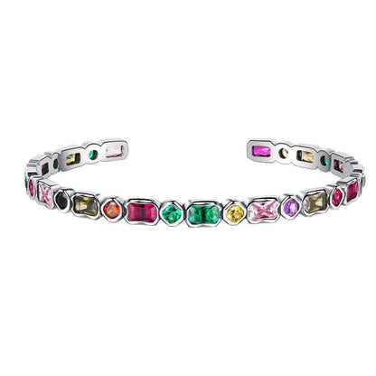 Vintage Geometric Diamond Rainbow Bracelet in 2023 | Vintage Geometric Diamond Rainbow Bracelet - undefined | 925 Sterling Silver Rainbow Bracelet, Rainbow Bracelet, Vintage Geometric Bracelet | From Hunny Life | hunnylife.com