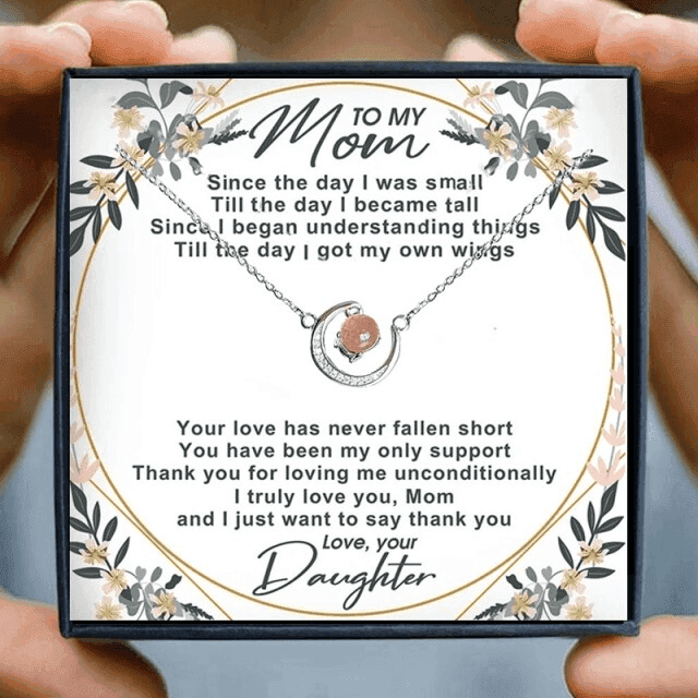 Vintage Half Moon Necklace To My Mom From Daughter in 2023 | Vintage Half Moon Necklace To My Mom From Daughter - undefined | mom gift, mom gift ideas, Mom Necklace, To My Mom Gift Necklace | From Hunny Life | hunnylife.com
