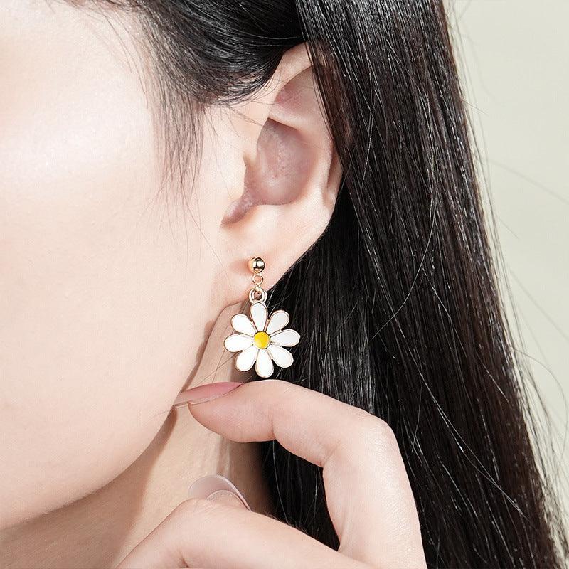 Women's All-match Forest Style Pure Silver Earrings in 2023 | Women's All-match Forest Style Pure Silver Earrings - undefined | flower earrings, Forest Style Pure Silver Earrings, S925 silver Flower earrings, Simple Cute Minimalist Fresh Flower Rings | From Hunny Life | hunnylife.com
