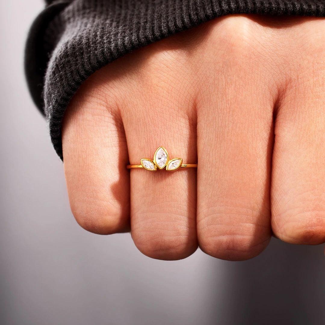 Women's Sterling Silver Clover Flower Ring in 2023 | Women's Sterling Silver Clover Flower Ring - undefined | Clover Flower Ring | From Hunny Life | hunnylife.com