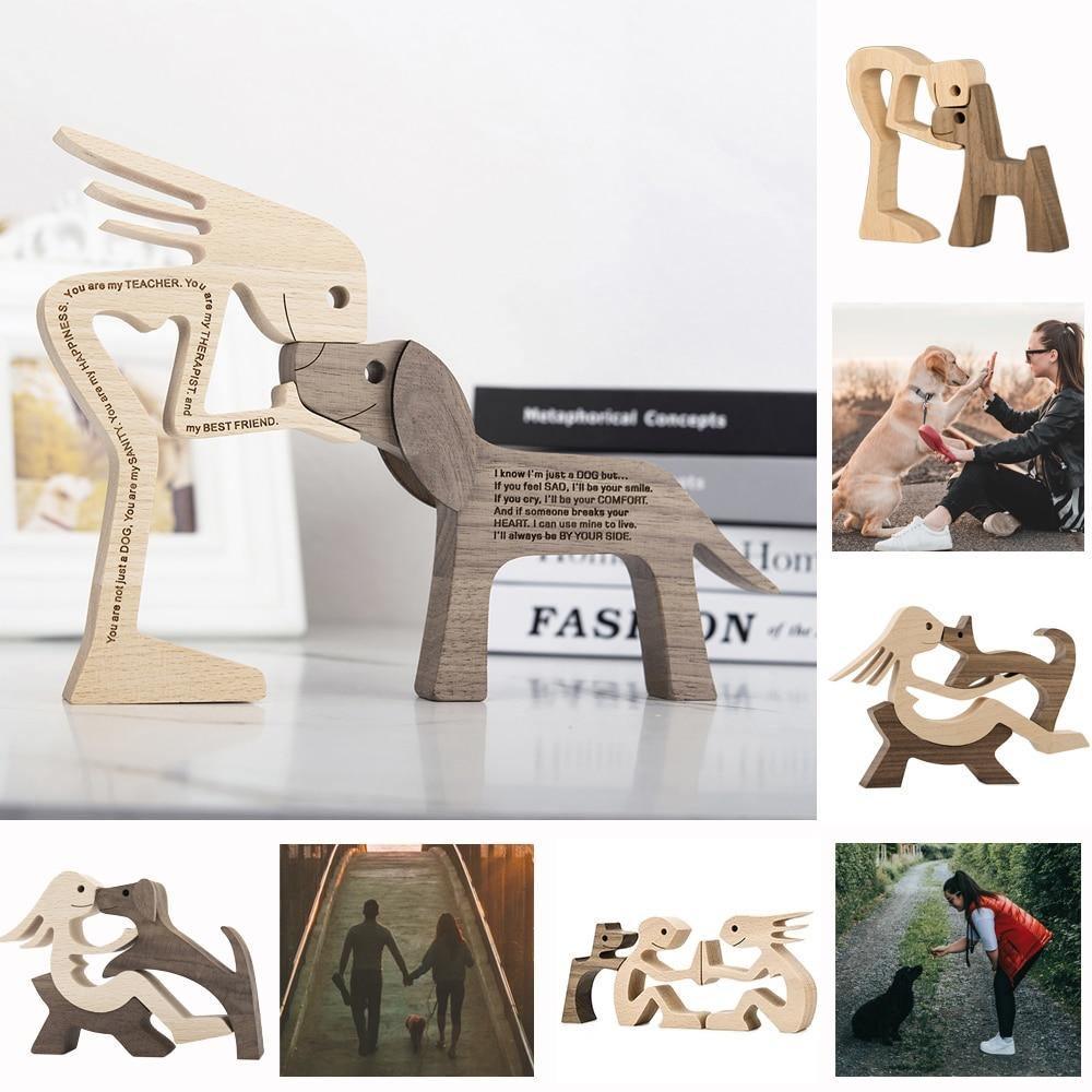 Wood Dog Carving Decoration Figurines in 2023 | Wood Dog Carving Decoration Figurines - undefined | gift, Home Decor, Wood Dog Carving, Wood Dog Carving Decoration Figurines | From Hunny Life | hunnylife.com