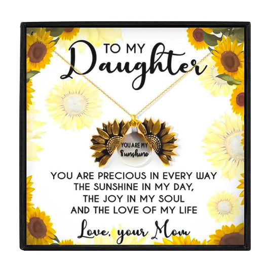 You Are My Sunshine Necklace To My Daughter for Christmas 2023 | You Are My Sunshine Necklace To My Daughter - undefined | daughter necklaces, Mother Daughter, Mother Daughter Gift Necklace, Mother Daughter Necklace, sunflower, Sunflower Necklace, Sunflower Necklaces | From Hunny Life | hunnylife.com