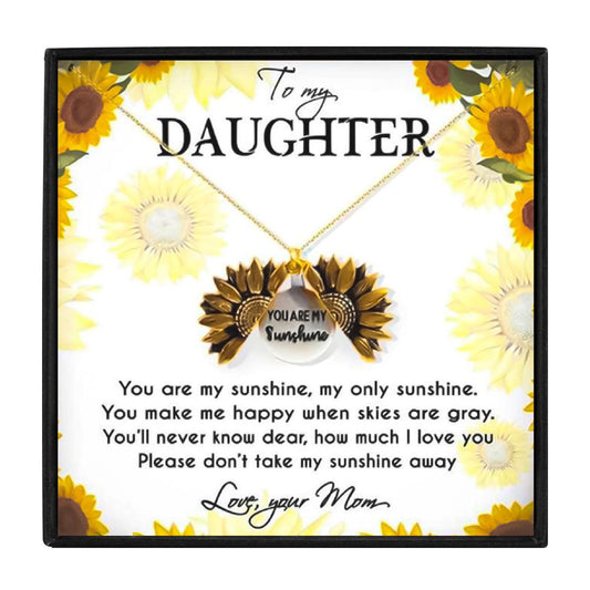You are My Sunshine Necklace To My Daughter for Christmas 2023 | You are My Sunshine Necklace To My Daughter - undefined | daughter necklaces, Simple Sunflower Pendant Necklace, sunflower, Sunflower Necklace, Sunflower Necklaces | From Hunny Life | hunnylife.com