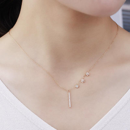 Zirconia Temperament Necklace Sterling Silver in 2023 | Zirconia Temperament Necklace Sterling Silver - undefined | creative cute necklace, Cross flower chain, cute necklace, Necklace Sterling Silver, Necklaces | From Hunny Life | hunnylife.com
