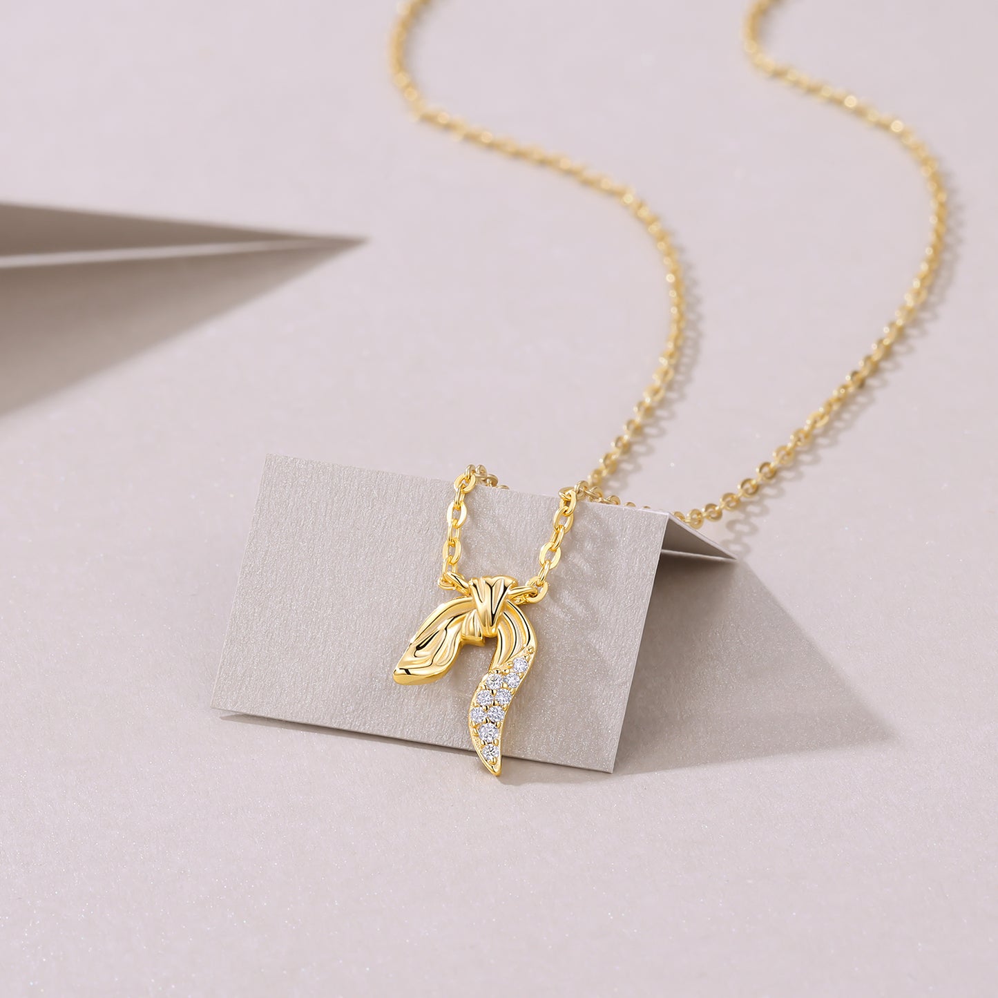 Gold Leaf Moissanite Necklace
