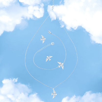 925 Sterling Silver Peace Dove Jewelry Set