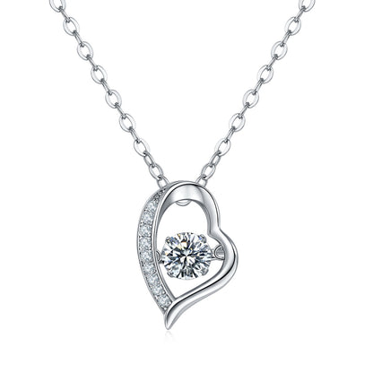 Heart Solitaire Moissanite Necklace