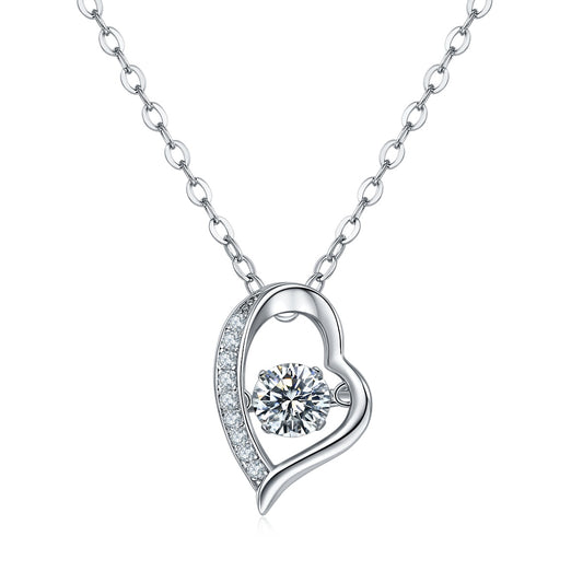 Heart Solitaire Moissanite Necklace