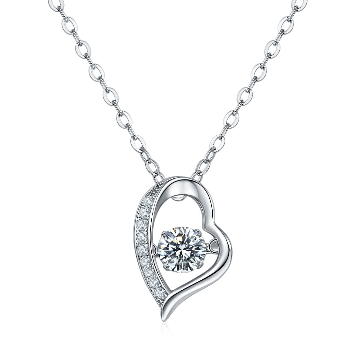Heart Solitaire Moissanite Necklace