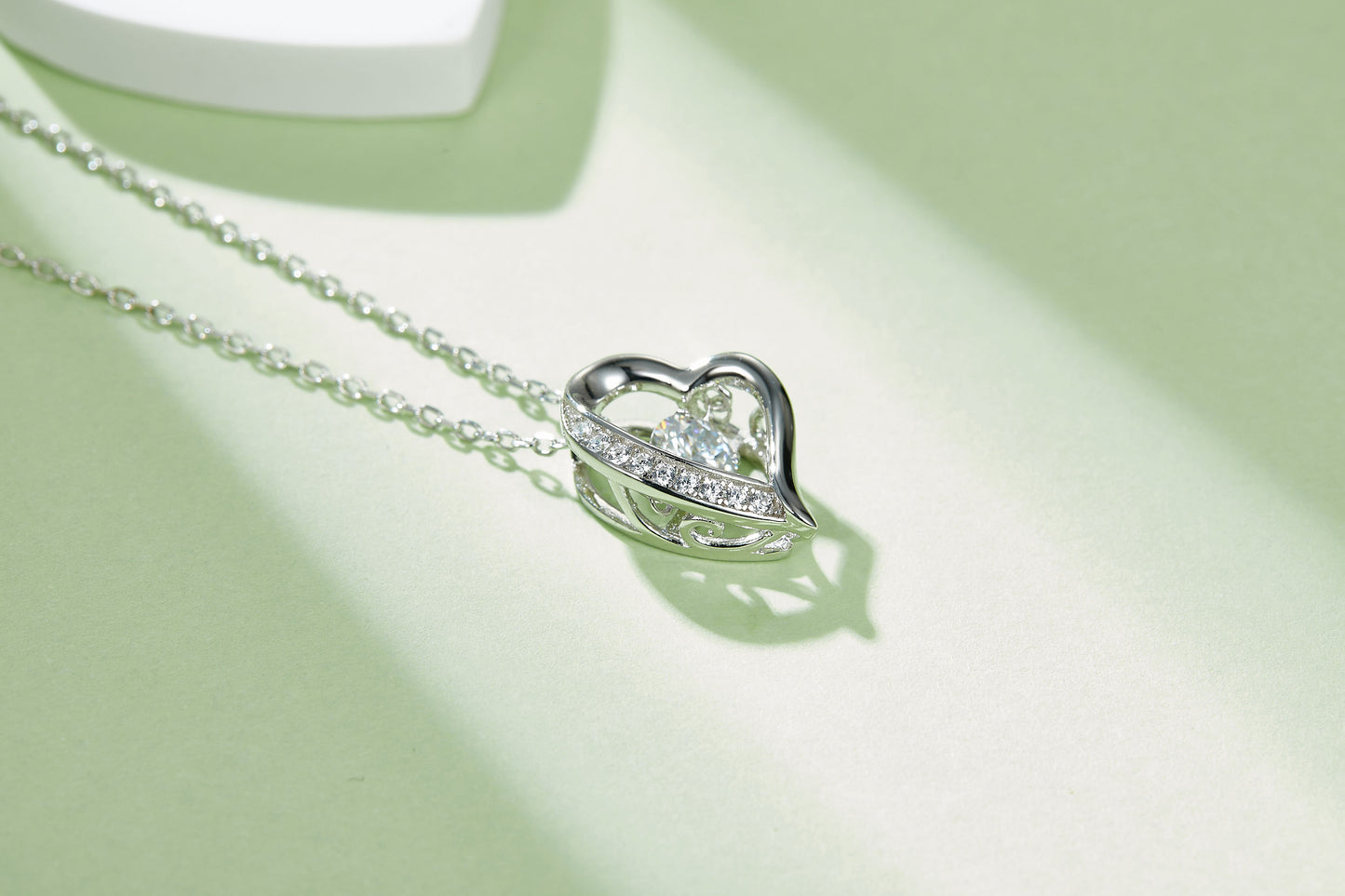 Heart Solitaire Moissanite Necklace