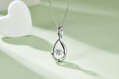 Infinity Drop Solitaire Moissanite Necklace