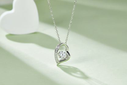 Heart Solitaire Moissanite Necklace