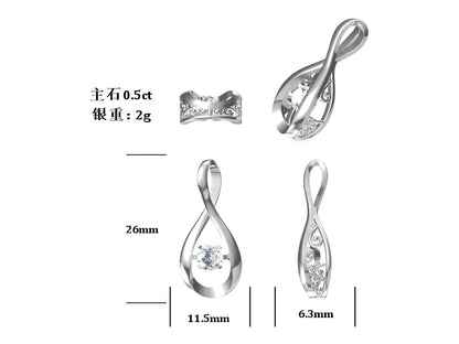 Infinity Drop Solitaire Moissanite Necklace